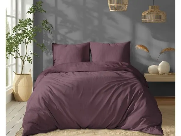 Pościel adamaszkowa 180x200 – Róż Antyczny Bawełna Premium, Pasek 1 cm