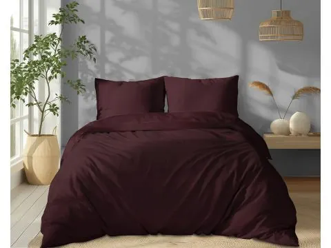 Pościel 220x200 Adamaszkowa pure Wino pasek 1 cm adamaszek bordo