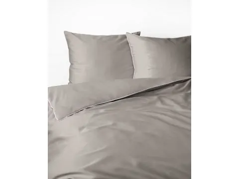 Pościel makosatyna 180x200 beżowa – komplet pościeli z lamówką