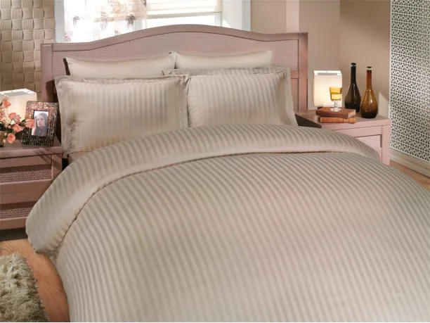 Pościel bambusowa Stripe Beige 200x220