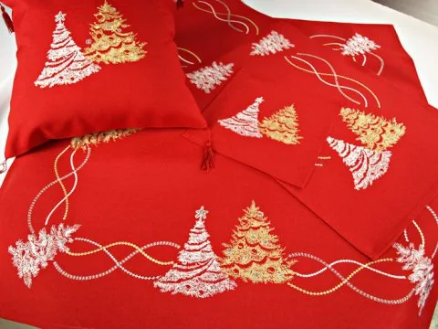 Serwetka świąteczna Choinki 25x25 cm – elegancka ozdoba na bożonarodzeniowy stół
