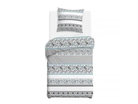 Pościel z Bawełny 140x200 cm | Szara w Elegancki Ornament Turecki Paisley