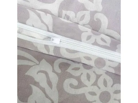 Pościel z Bawełny 160x200 cm – Fioletowo-Szara w Eleganckie Wzory i Pasy