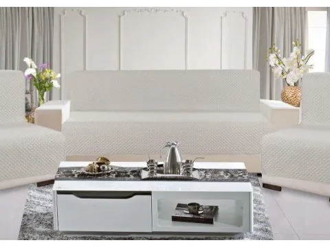 Kpl. Narzuta na sofę jednobarwna 160x210 +2 /70x160 Diamond Jasny Szary