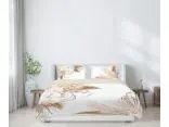 Pościel Satynowa 220x200 Modern Organic – Beżowe Pampasy i Kremowe Storczyki