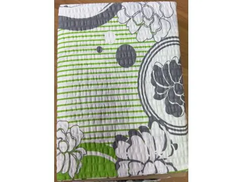 Pościel z kory 140x200 100% bawełna kwiaty zielona + 70x80