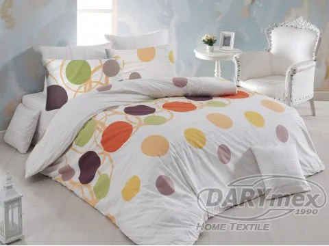 Komplet pościeli z bawełny Points Orange 160x200 Exclusive Premium