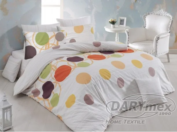 Komplet pościeli z bawełny Points Orange 160x200 Exclusive Premium