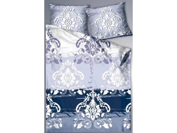 Pościel satynowa XQ 140x200 Castello Roma Granatowa Greno