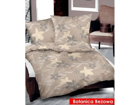 Pościel z bawełny Bielbaw 140x200 Botanica Beżowa