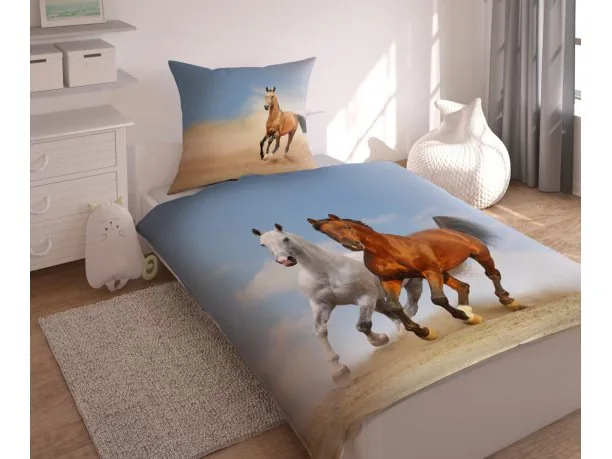 Pościel dla dzieci 140x200 Koń 2380 A Horse Riding