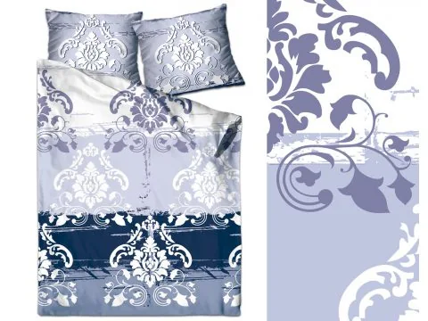 Pościel satynowa XQ 220x200 Castello di Roma Granatowa Greno
