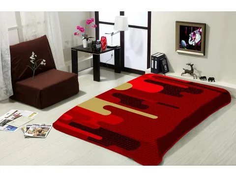 Koc Akrylowy 160x220 Czerwono bordowy 260