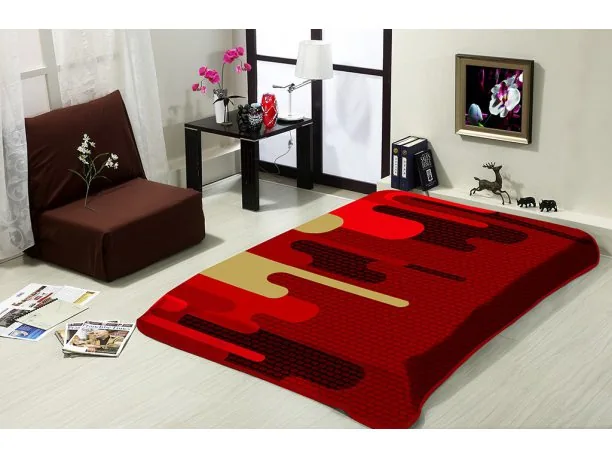 Koc Akrylowy 160x220 Czerwono bordowy 260