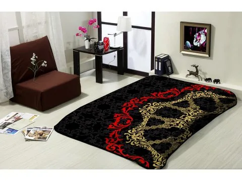 Koc z Akrylu 160x220 Czarno szary 261