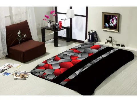 Koc akrylowy 160x220 Czarno grafitowy Kamyki 265