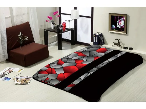 Koc akrylowy 160x220 Czarno grafitowy Kamyki 265