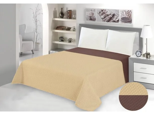 Nazuta na Sofę Dwukolorowa 160x210 +2 /70x160 Velvet Brąz / beż velurowa