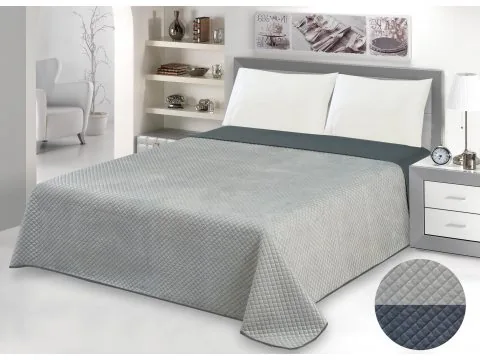 Nazuta na Sofę Dwukolorowa 160x210 +2 /70x160 Velvet Szary / grafit welurowa