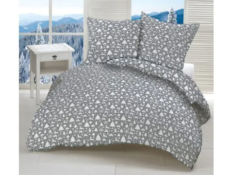 Pościel Świąteczna bawełniana 160x200 Świąteczna Popielata Greno