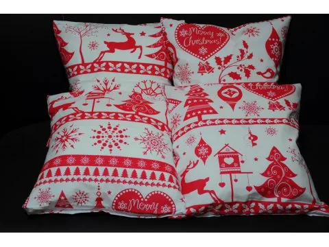 Poszewka bawełniana Świąteczna 40x40 Magiczna czerwona Greno 2 szt