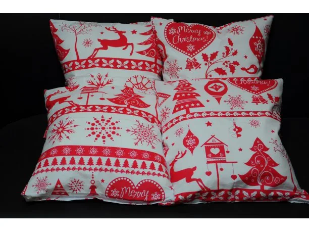 Poszewka bawełniana Świąteczna 40x40 Magiczna czerwona Greno 2 szt
