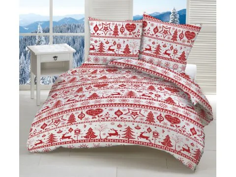 Poszewka bawełniana Świąteczna 40x40 Magiczna czerwona Greno 2 szt