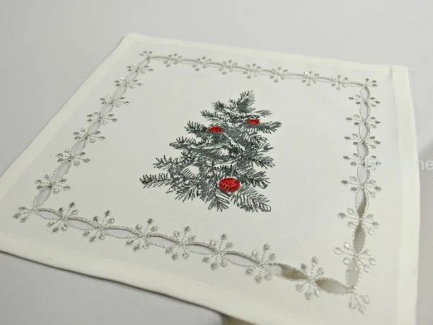 Serwetka świateczna serbrna choinka 25x25 cm 16330