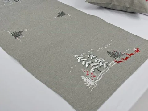 Nakładka świateczna 55x115 cm Rudolf srebrny 15960