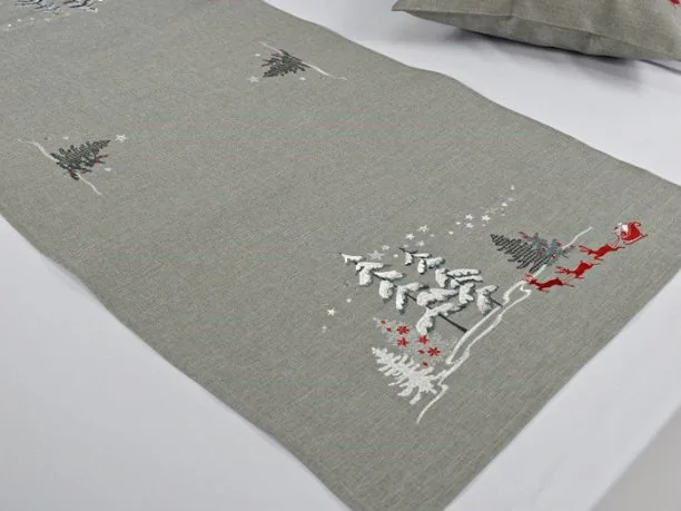 Nakładka świateczna 55x115 cm Rudolf srebrny 15960