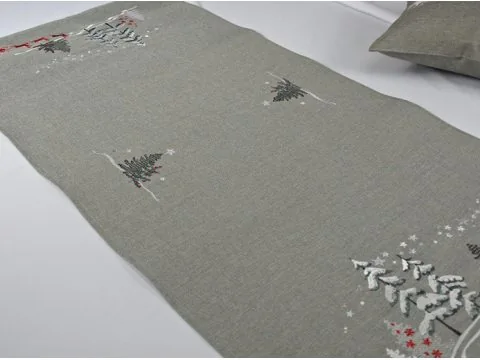 Nakładka świateczna 55x115 cm Rudolf srebrny 15960