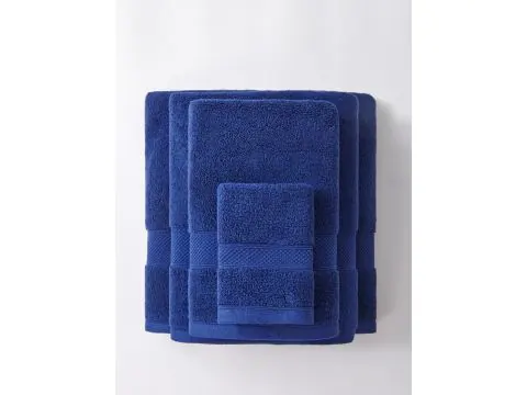 Ręcznik kąpielowy Leo 70×140 cm – granatowy, 100% bawełna, 650 g/m²