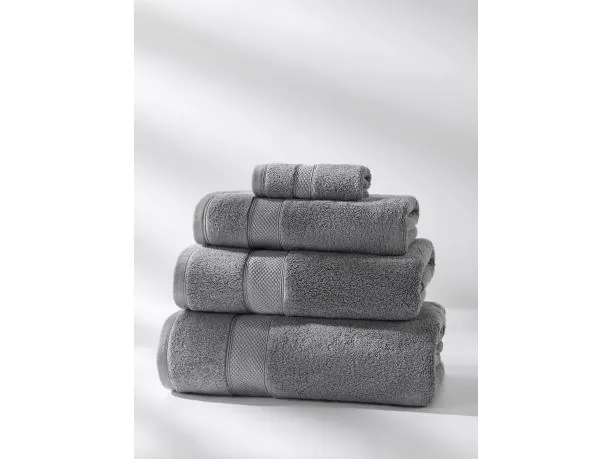 Ręcznik do rąk i twarzy Leo 50x90 cm – szary, 100% bawełna, 650 g/m²