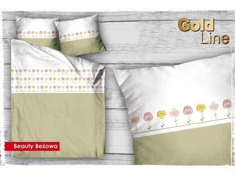 Pościel satynowa Beauty Beż 160x200 Gold Line Greno