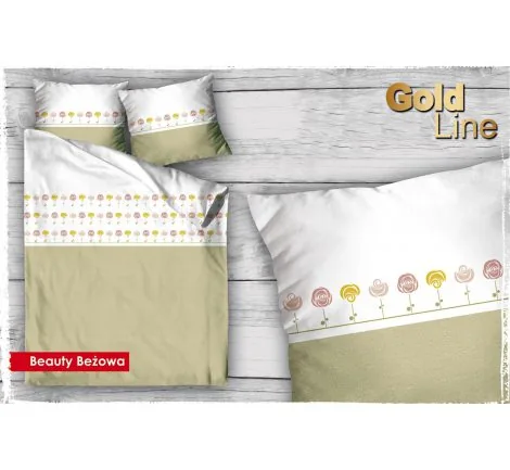 Pościel satynowa Beauty Beż 160x200 Gold Line Greno