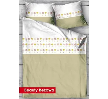 Pościel satynowa Beauty Beż 160x200 Gold Line Greno