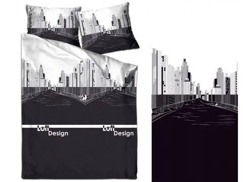 Pościel z satyny bawełnianej XQ 220x200 Black City Greno