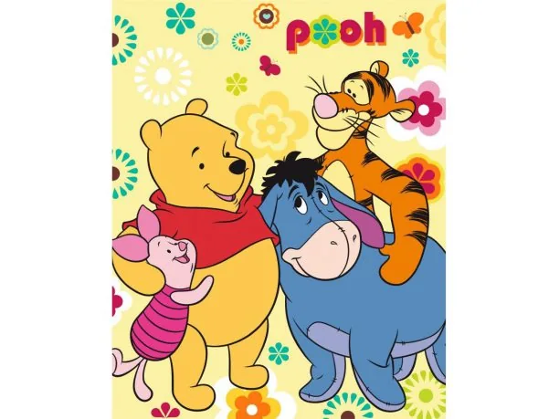Koc dla dzieci 120X150 Winnie the Pooh kocyk z mikrofibry WTP 01