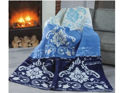 Koc Glamour 150x200 Castello di Roma granatowy Greno