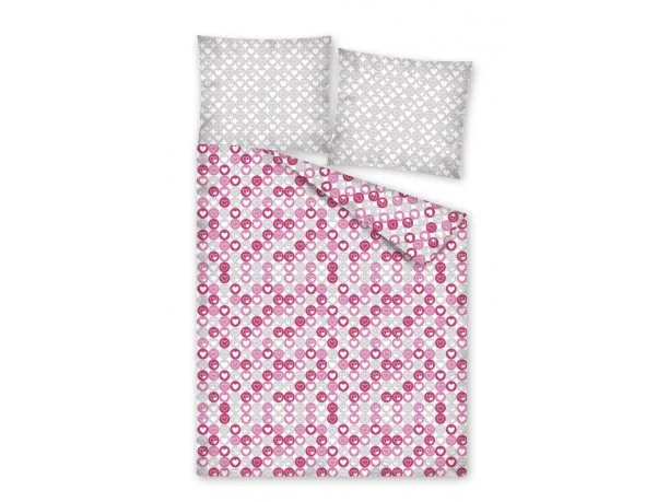 Pościel z bawełny 160x200 wz. 2386 A Serduszka Detexpol