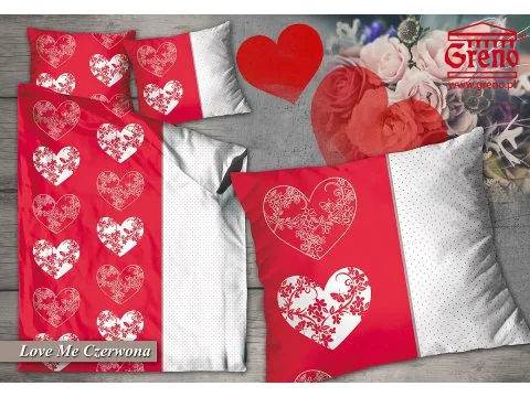 Pościel z bawełny Love Me Czerwona 140x200 Greno
