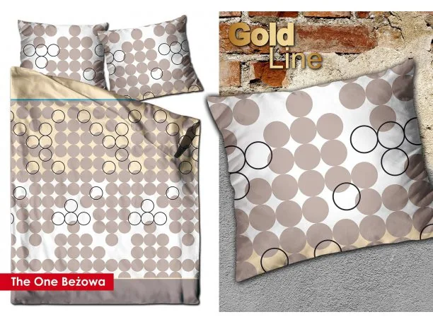 Pościel satynowa 160x200 The One Beżowa Greno Gold Line Jeden