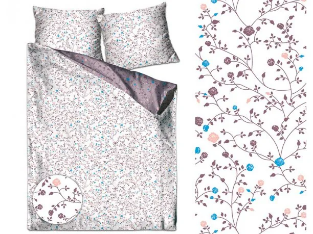 Pościel satynowa 160x200 Romantyczna Beżowa Greno Gold Line