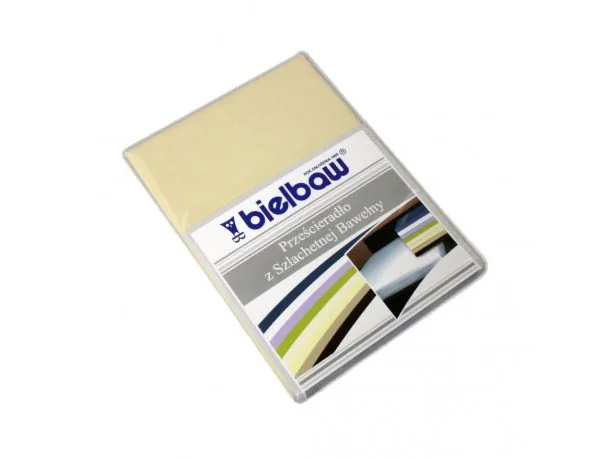 Prześcieradło Bawełniane Bielbaw 160x210 Krem ciemny - żółty Greno