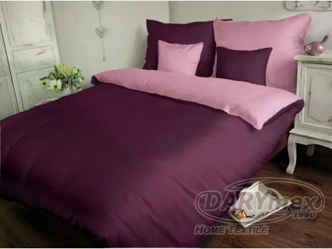 Komplet pościeli z satyny bawełnianej dwustronnej Sofia 200x220 fiolet/ wrzos 21438/1