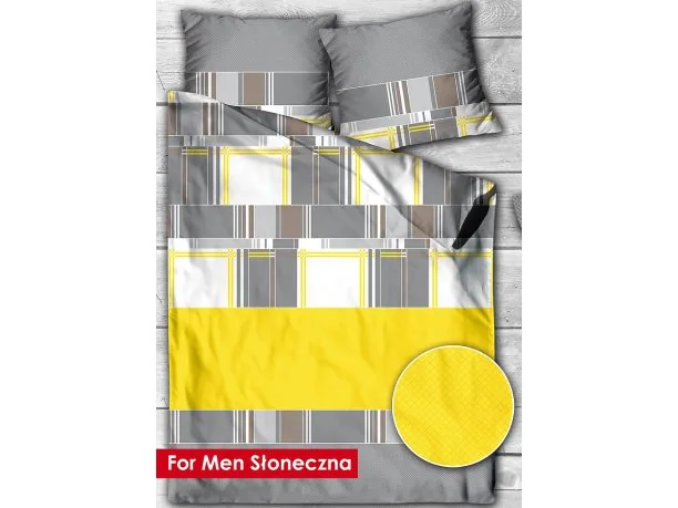 Pościel satynowa 160x200 For Men Słoneczna Greno Gold Line