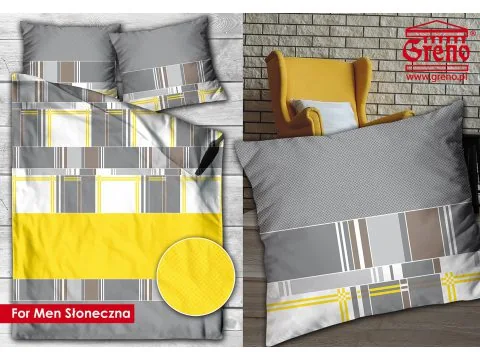 Pościel satynowa 160x200 For Men Słoneczna Greno Gold Line
