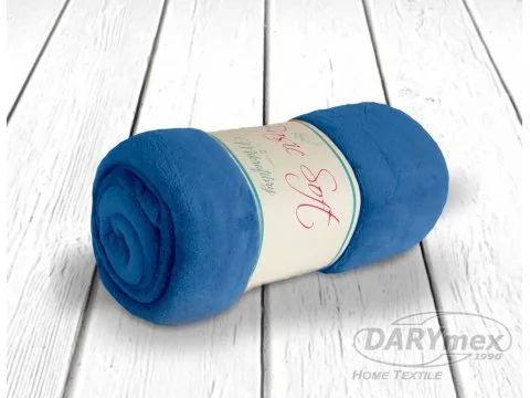Koc z mikrofibry 150x200 Basic Soft Niebieski