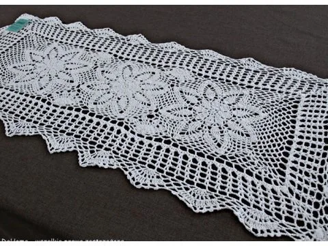 Bieżnik szydełkowy 50x100 cm 4660 Biały