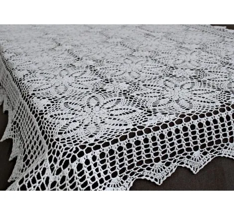 Obrus szydełkowy 120 x 160 cm 4660 Biały